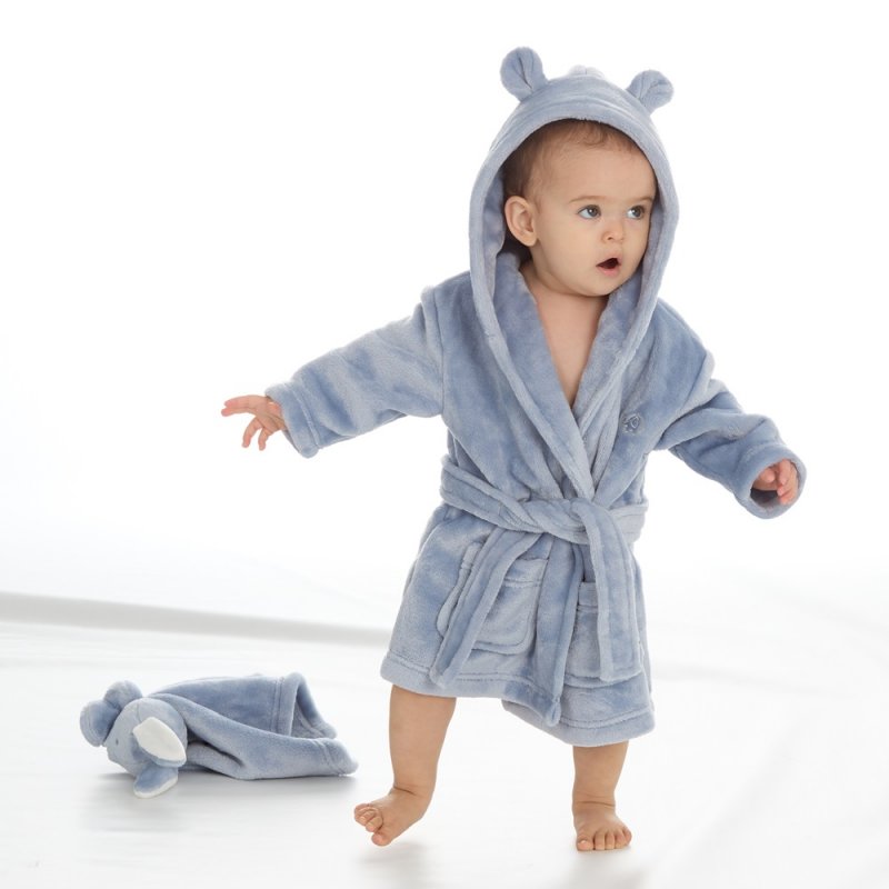 Dusky Blue Baby Dressing Gown