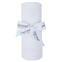 Load image into Gallery viewer, White Knitted Baby Cellular Blanket