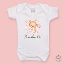 Load image into Gallery viewer, Personalised Baby Bodysuits - Baby Girl Bear