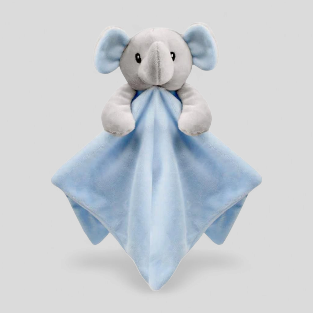 Blue baby elephant comforter – soft mink toy ideal baby shower gift or newborn essential