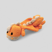 Load image into Gallery viewer, Crochet Baby Toy Dinosaur Comforter in Soft Orange