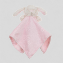 Load image into Gallery viewer, Pink plush bunny baby comforter