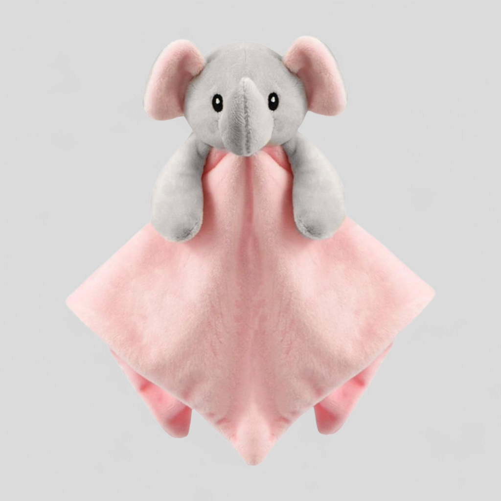 Pink baby elephant comforter – soft mink fabric by Soft Touch, ideal new baby gift