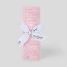 Load image into Gallery viewer, Pink cotton cellular baby blanket – soft newborn gift for baby girls