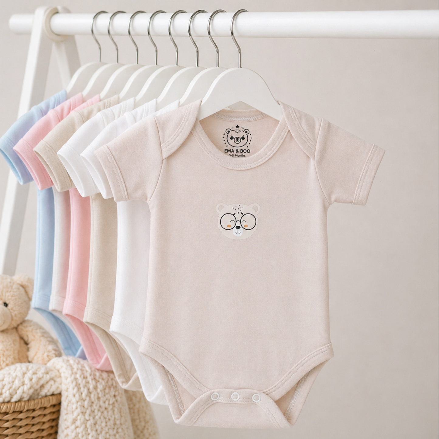 powder pink baby bodysuit cotton newborn baby clothes uk baby gift