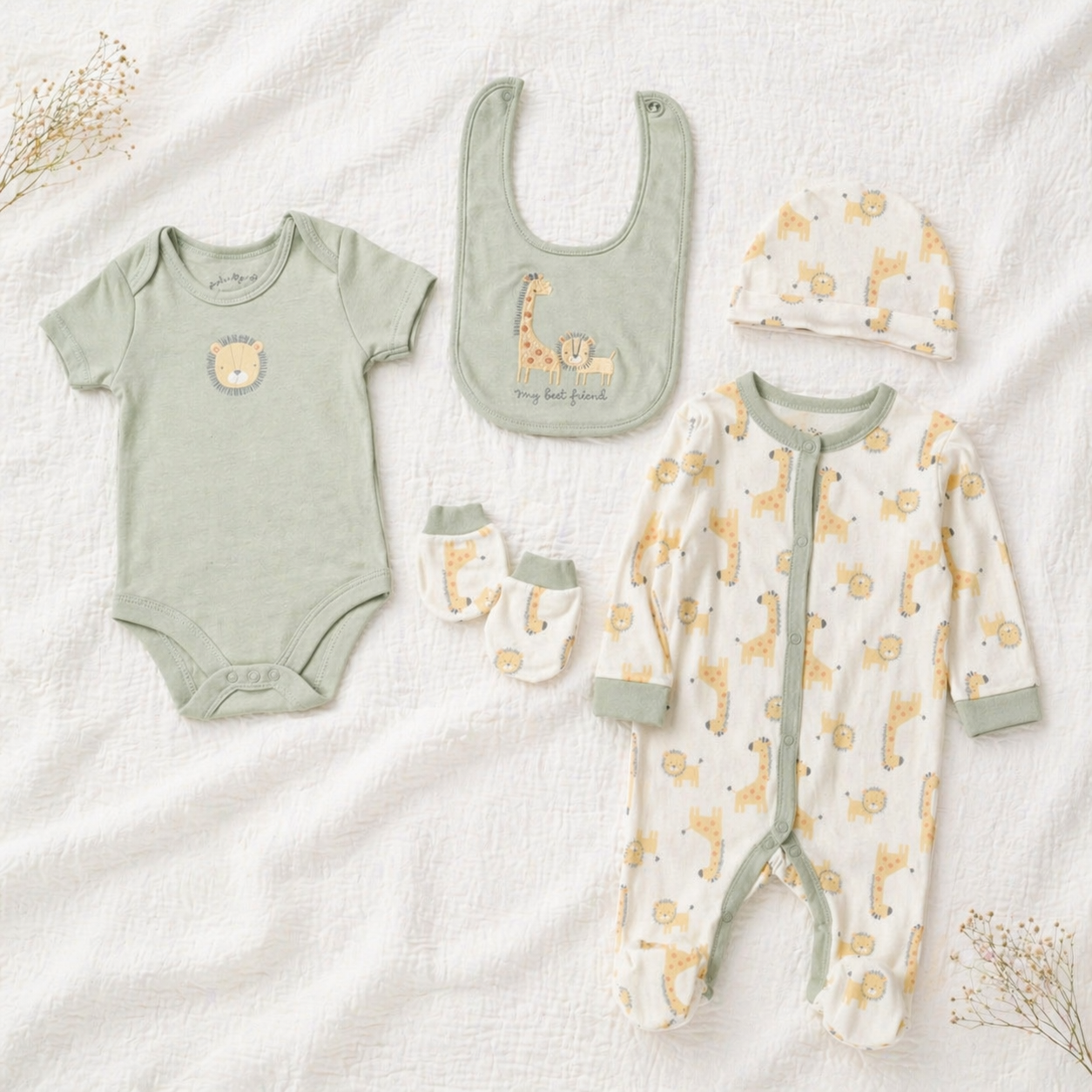 newborn baby boy clothing set safari theme cotton