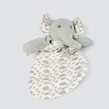 Load image into Gallery viewer, Grey Plush elephant crickle baby comforter, unisex baby toys