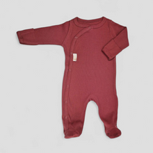 Load image into Gallery viewer, Dusky Pink Ribbed Sleepsuit