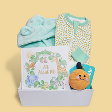 Load image into Gallery viewer, Unisex Baby Hamper Gift - Baby Shower Hampers - Ema and Boo