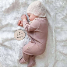 Load image into Gallery viewer, Velvet Mocha Zip Up Sleepsuit Ribbed Romper Babygrow