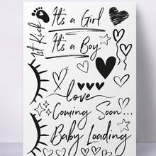 Load image into Gallery viewer, Belly Tattoos - adhesive tattoos for the baby bump - Black