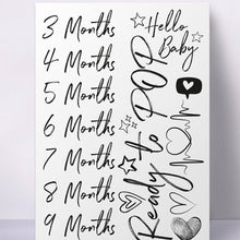 Load image into Gallery viewer, Belly Tattoos - adhesive tattoos for the baby bump - Black