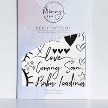 Load image into Gallery viewer, Belly Tattoos - adhesive tattoos for the baby bump - Black