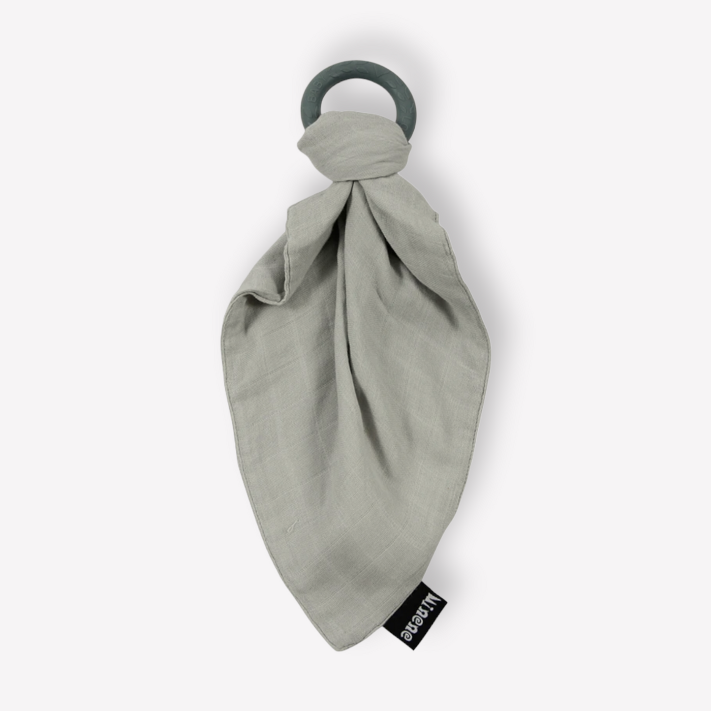 Grey Muslin and Silicon Teething Ring