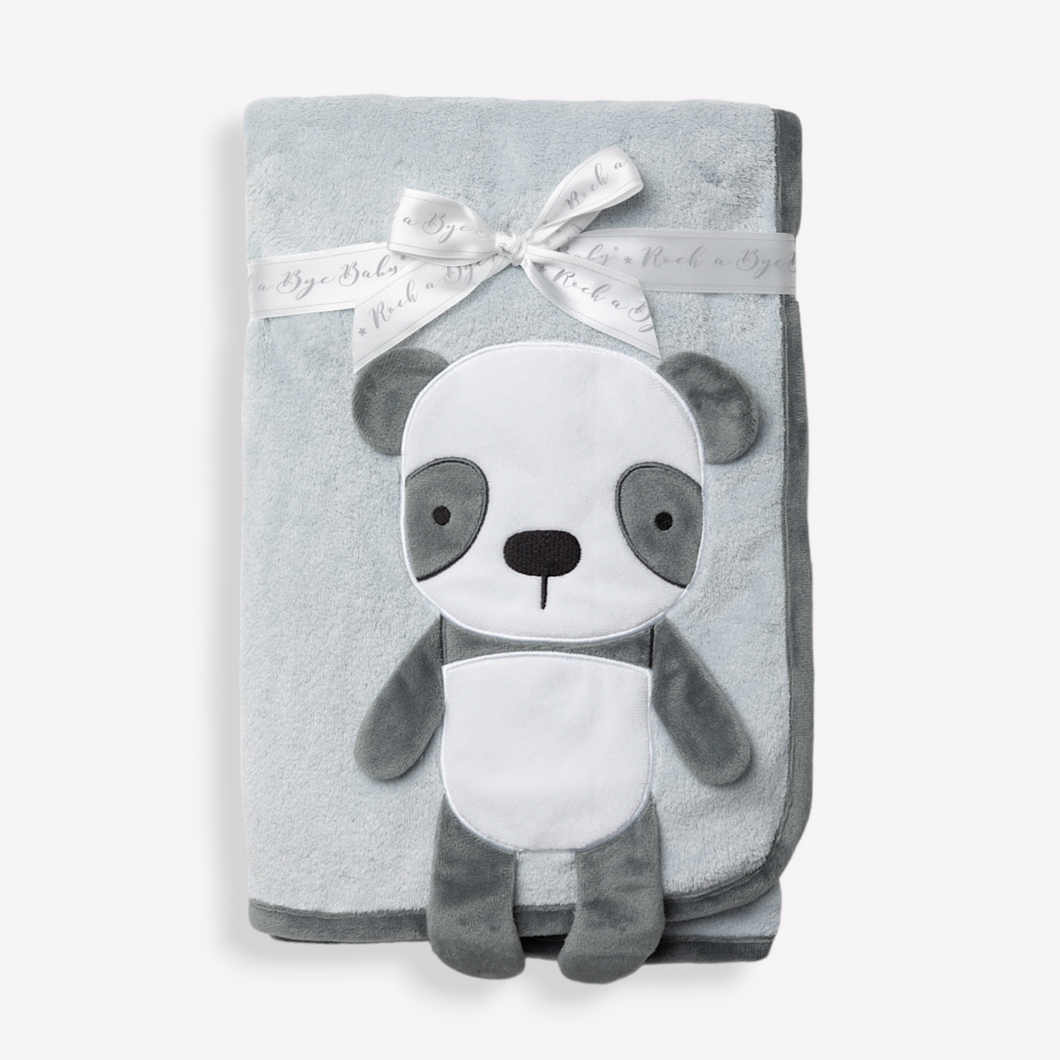 Baby Grey Panda Blanket