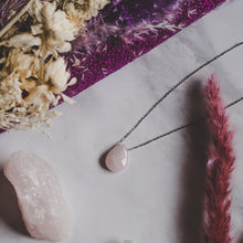 Load image into Gallery viewer, 925 Sterling Silver & Rose Quartz Rain Drop Delicate Necklace