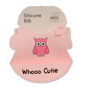 Pink  Owl Silicone Bib