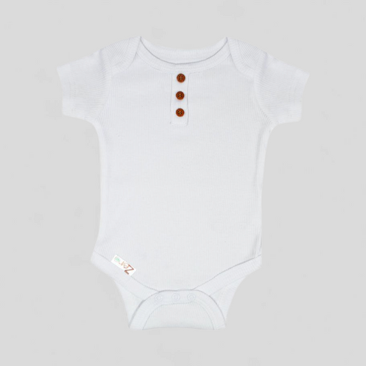 Envelope Neck Ribbed Bodysuit 0-3 Months, White
