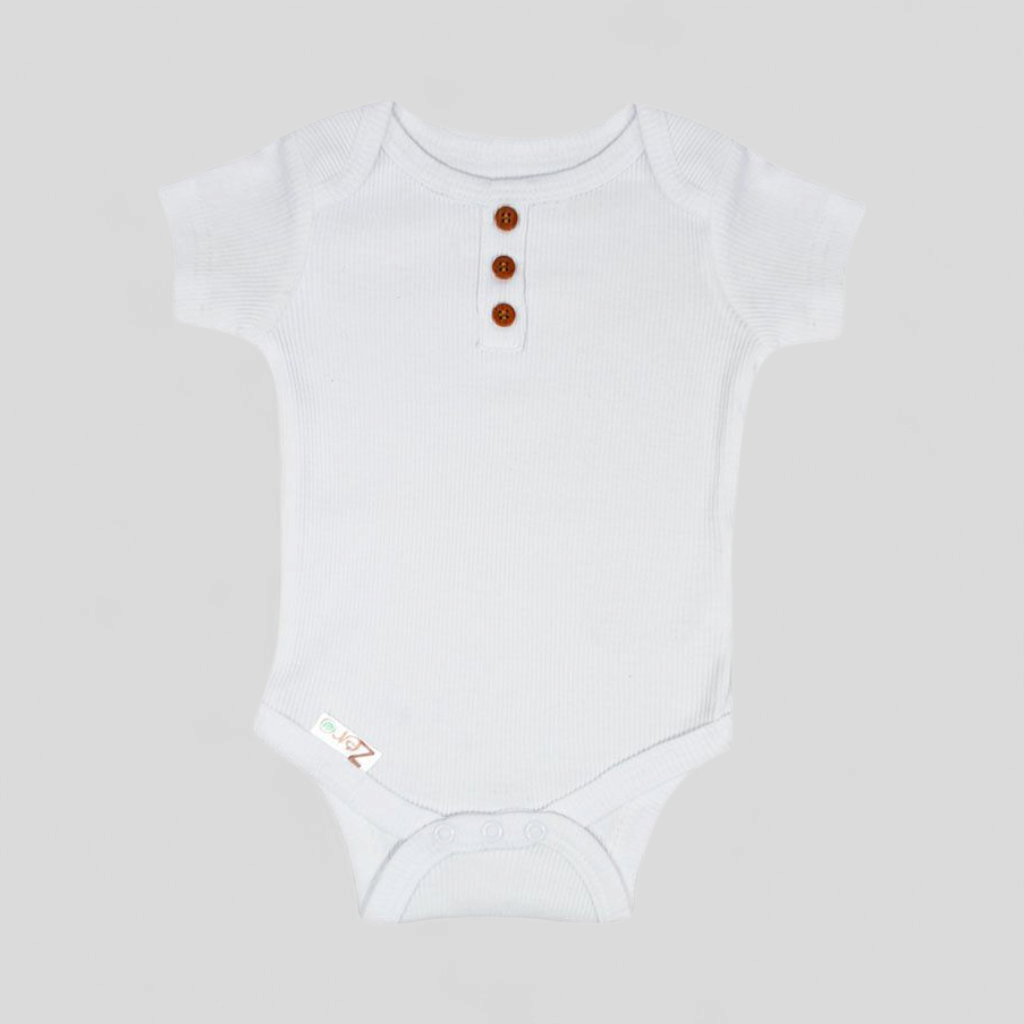 Envelope Neck Ribbed Bodysuit 0-3 Months, White
