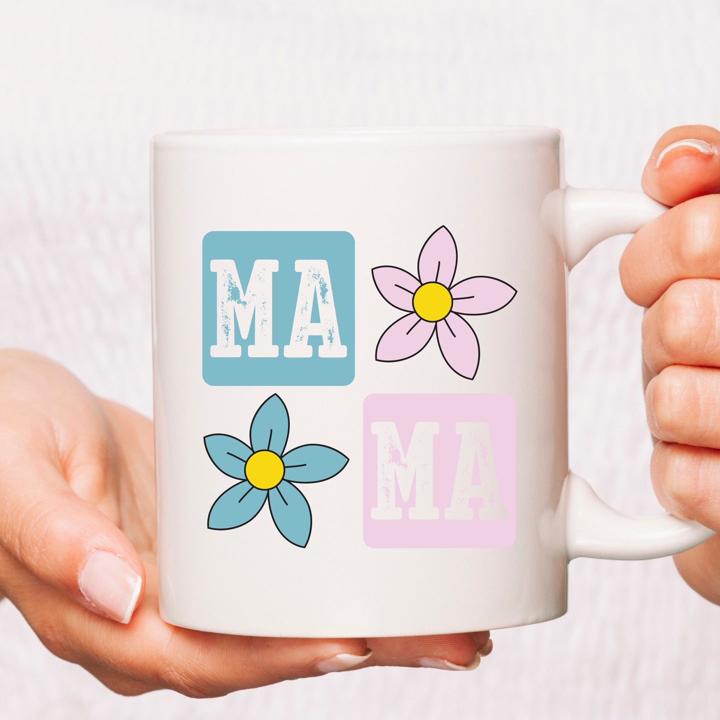 Ceramic Mug - Mama Pink Blue