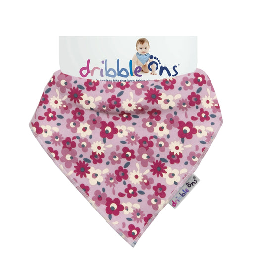 Dribble Ons Pink Flowers Bib