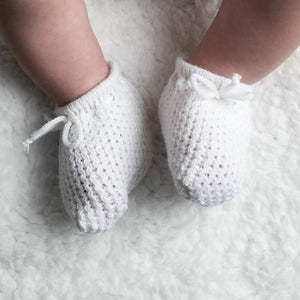 White Baby Booties
