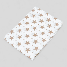 Load image into Gallery viewer, Taupe Star muslin square – 100% cotton baby cloth and infant gift
