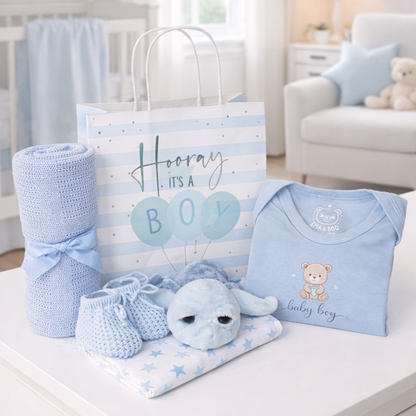 baby boy gift bag ready to send UK newborn present