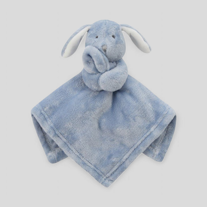 Dusky blue baby bunny comforter – soft comfort toy and new baby boy gift