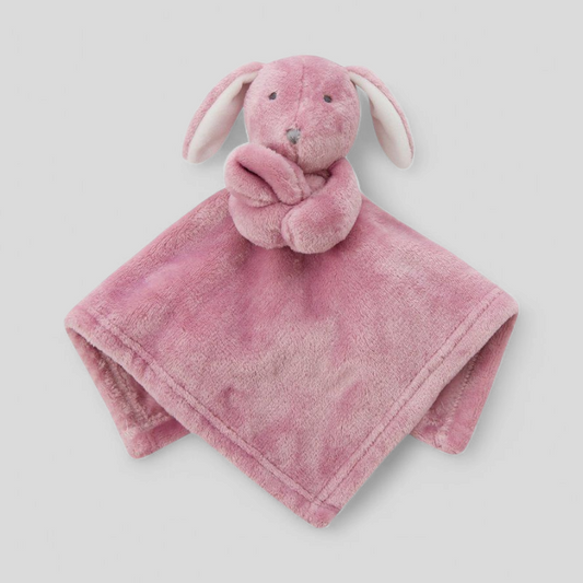Dusky pink baby bunny comforter – soft comfort toy and new baby girl gift