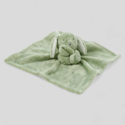 Sage Green Plush Baby Toy Comforter