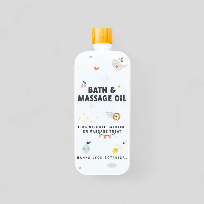 Baby bath and massage oil – soothing blend with lavender, chamomile and avocado for baby skin