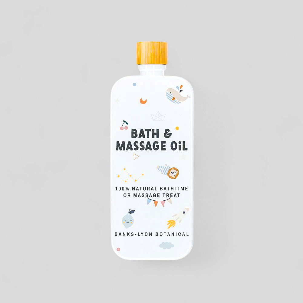 Baby bath and massage oil – soothing blend with lavender, chamomile and avocado for baby skin
