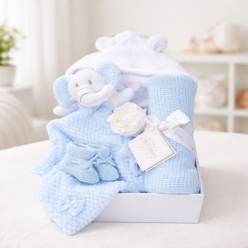 Baby Boy Gifts Hamper Blue Elephant newborn gift