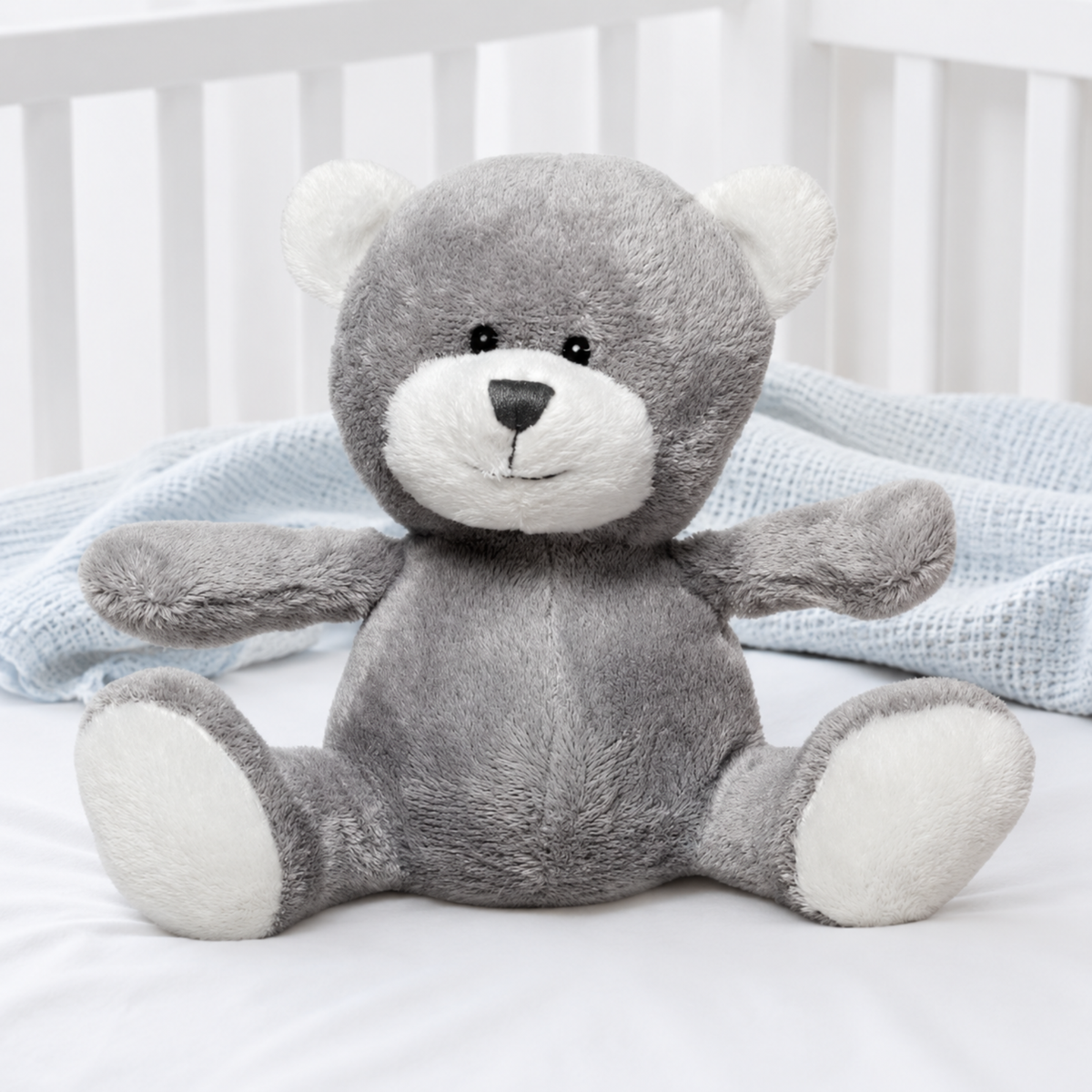 Suki grey teddy bear – 13cm soft plush baby toy, ideal first cuddly bear for newborns