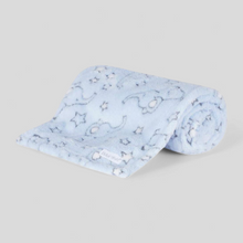 Load image into Gallery viewer, Blue plush elephant patterned blue blanket
