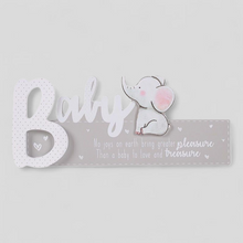 Load image into Gallery viewer, Baby Elephant Standing Plaque - Newborn Nursery Presents
