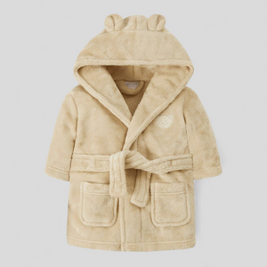 Beige Plush Baby Dressing Gown