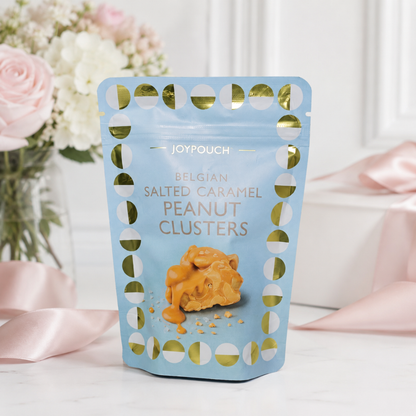 Belgian salted caramel peanut clusters JoyPouch 100g treat for new mum baby gift hamper