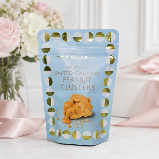 Belgian salted caramel peanut clusters JoyPouch 100g treat for new mum baby gift hamper