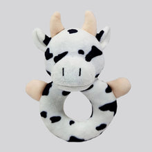 Load image into Gallery viewer, Black and White Cow Ring Rattle
