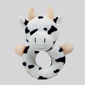 Black and White Cow Ring Rattle