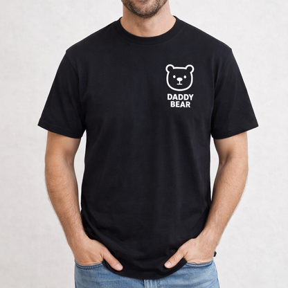 Daddy bear black t-shirt family matching set, dad and baby matching outfit
