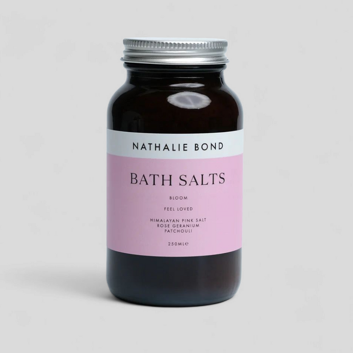 Bloom bath salts – Himalayan pink salt soak with essential oils for relaxation and skin conditions