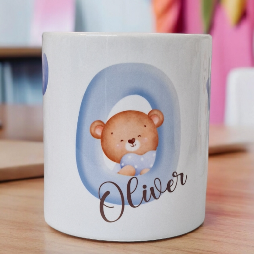 Personalised Ceramic Money Box - Blue Bear