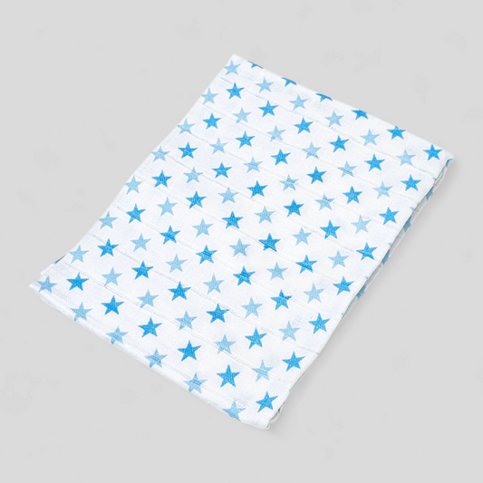 Blue Star muslin square – 100% cotton baby cloth and infant gift

