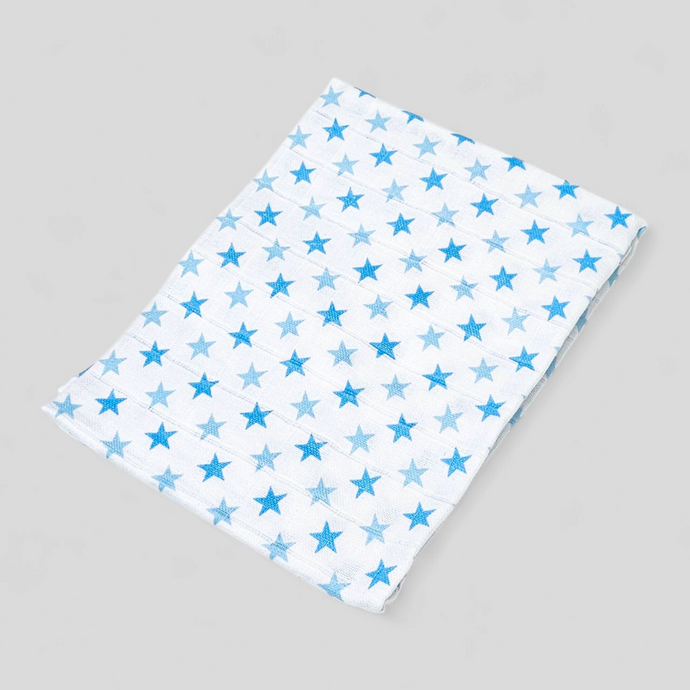 Blue Star muslin square – 100% cotton baby cloth and infant gift

