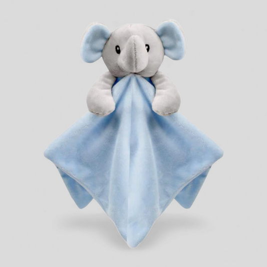 Blue baby elephant comforter – soft mink toy ideal baby shower gift or newborn essential