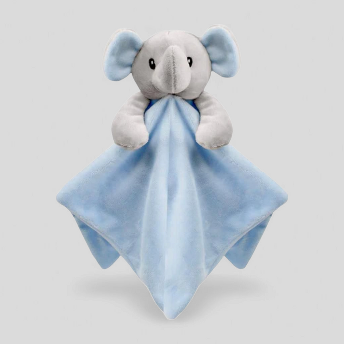 Blue baby elephant comforter – soft mink toy ideal baby shower gift or newborn essential
