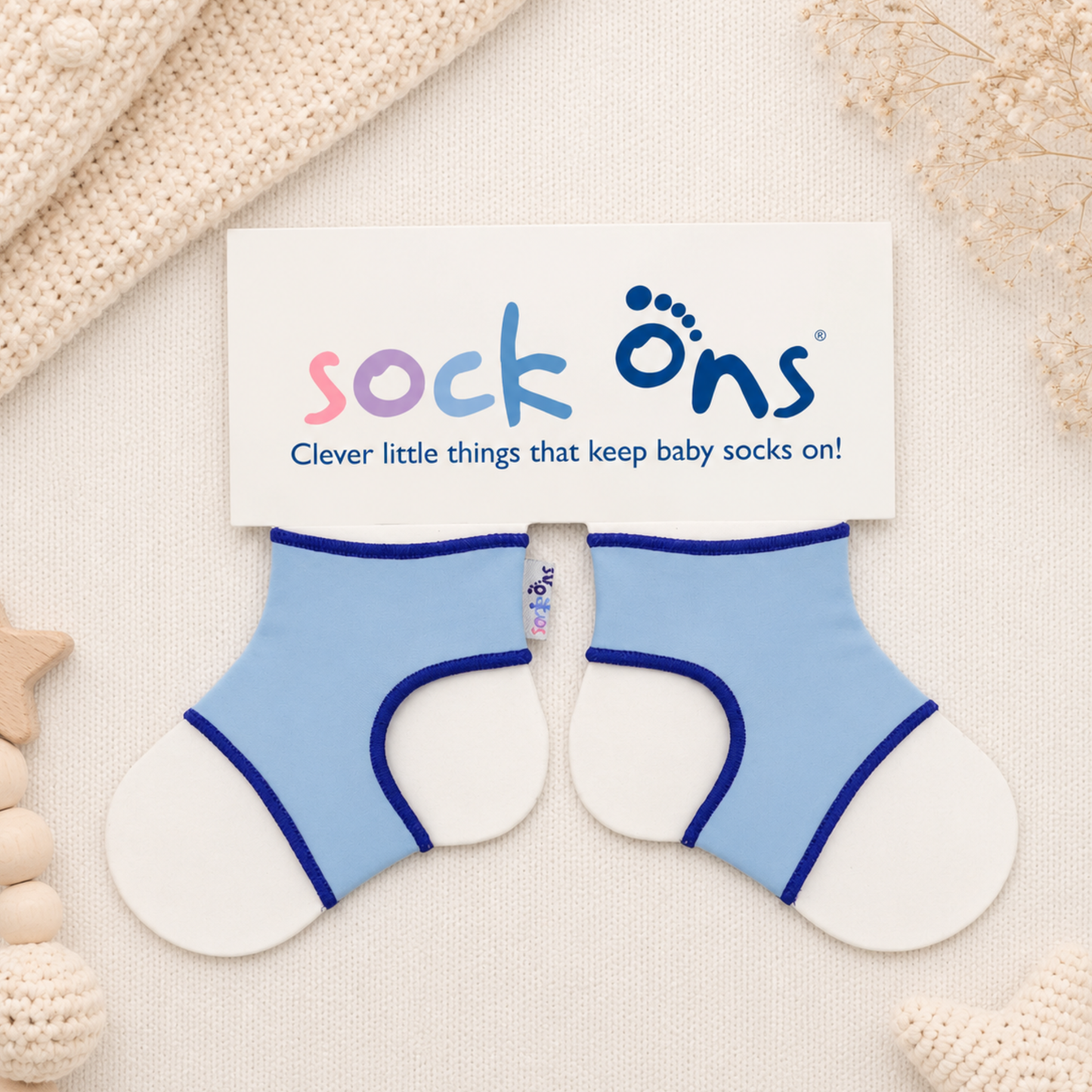 Blue Sock Ons 0-6 Months